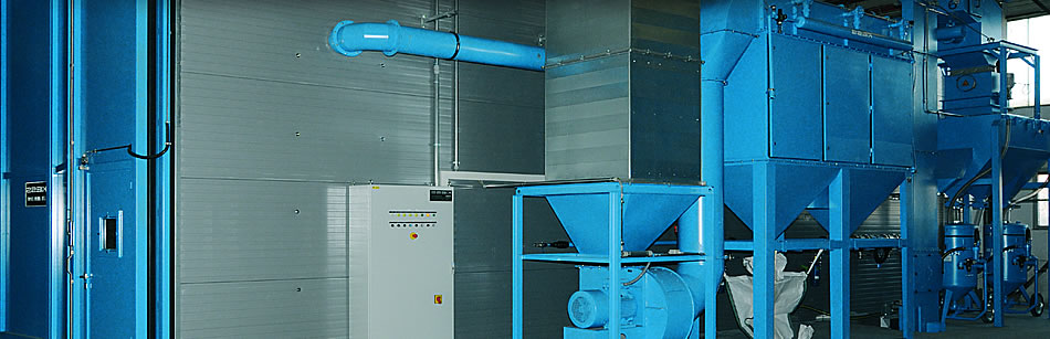 Industrielle blaue Maschinenanlage