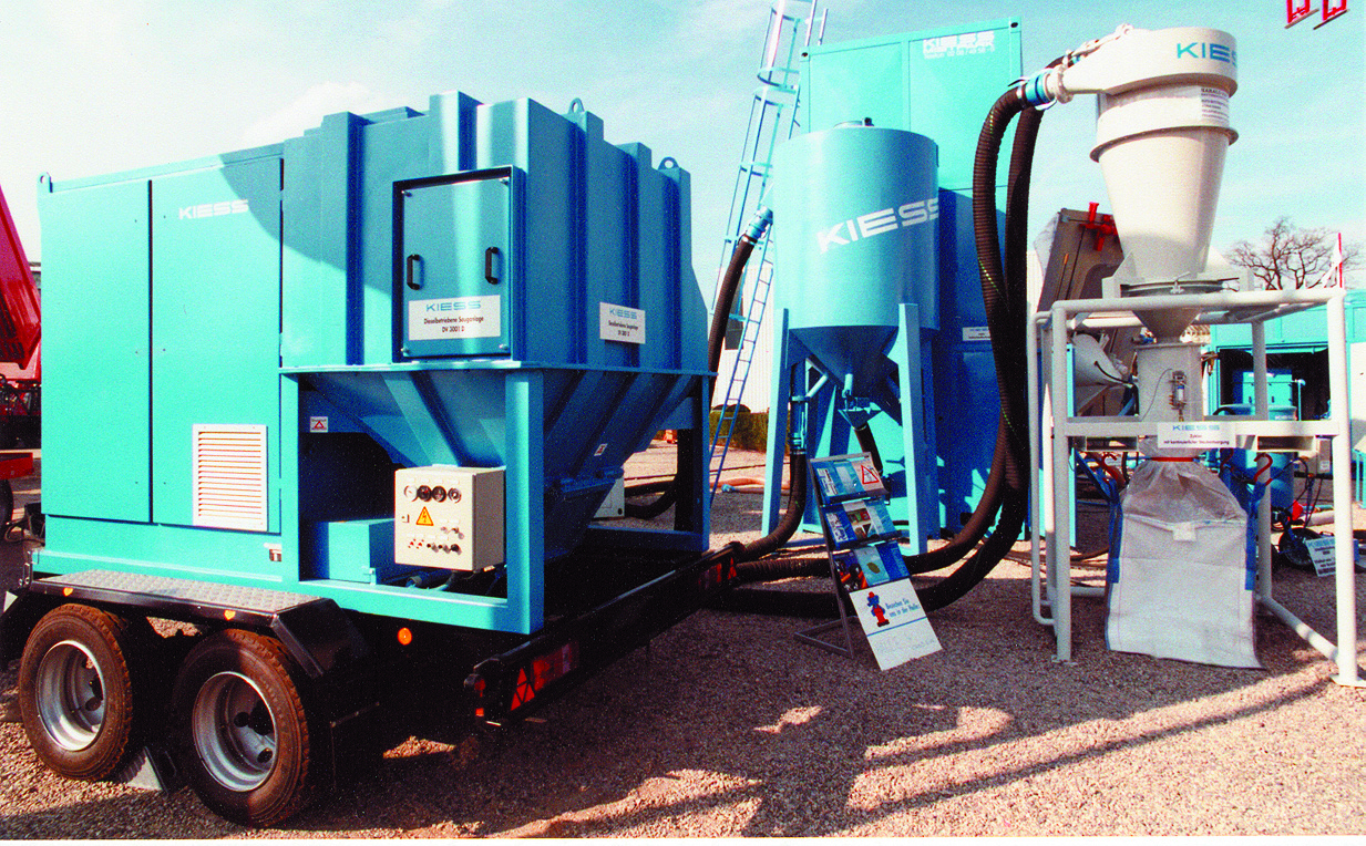 Blaue Maschinen für Materialbearbeitung