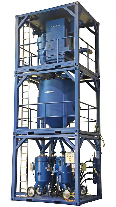 Industrielle Maschinenanlage in Blau